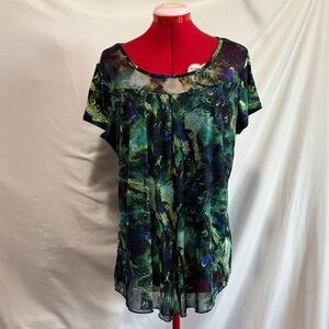 Susan Lawrence Vibrant Sheer Women's Blouse LL34